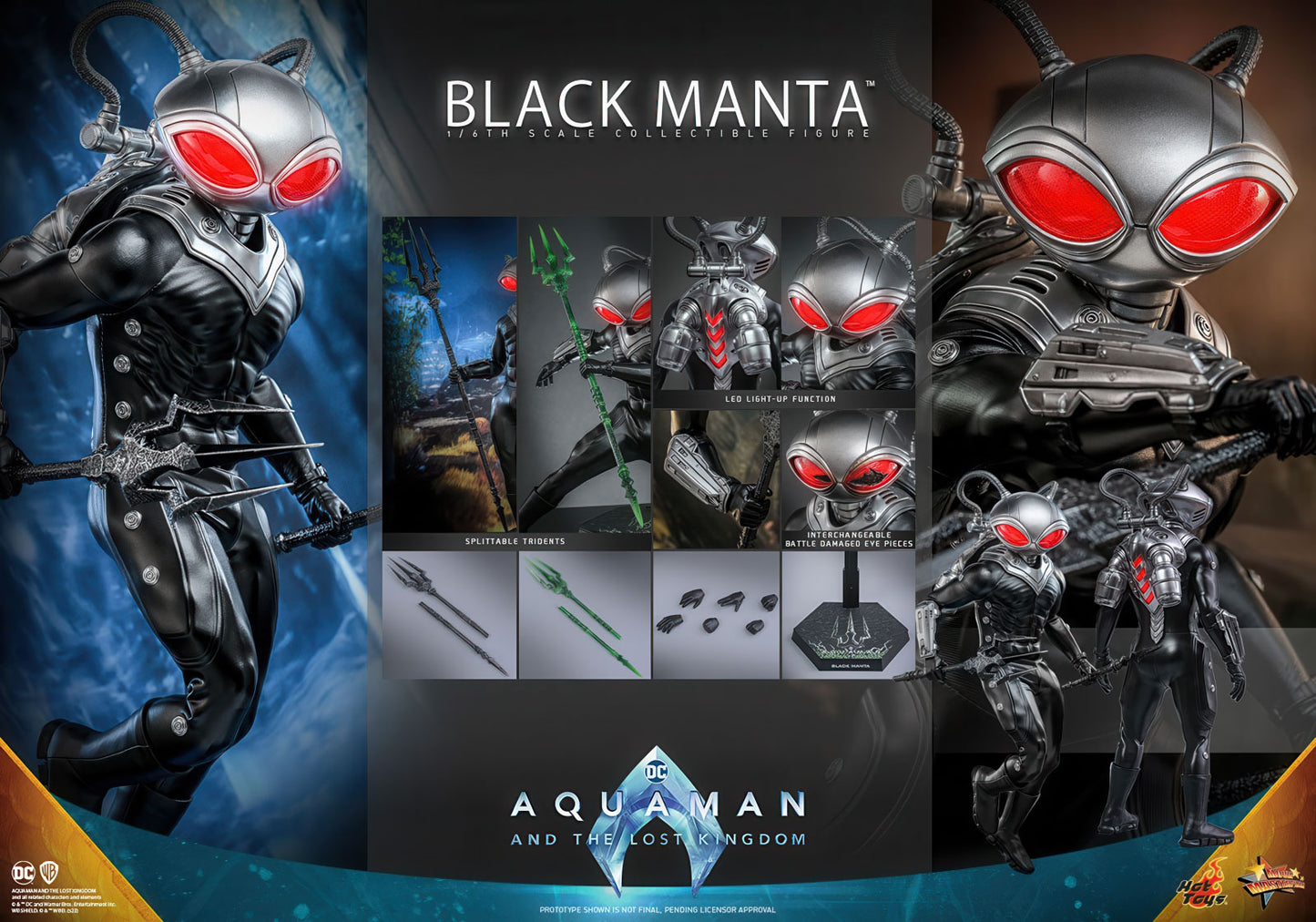 Aquaman 2 Black Manta 13.4in 1/6 Action Figure Movie Masterpiece Hot Toys NIB