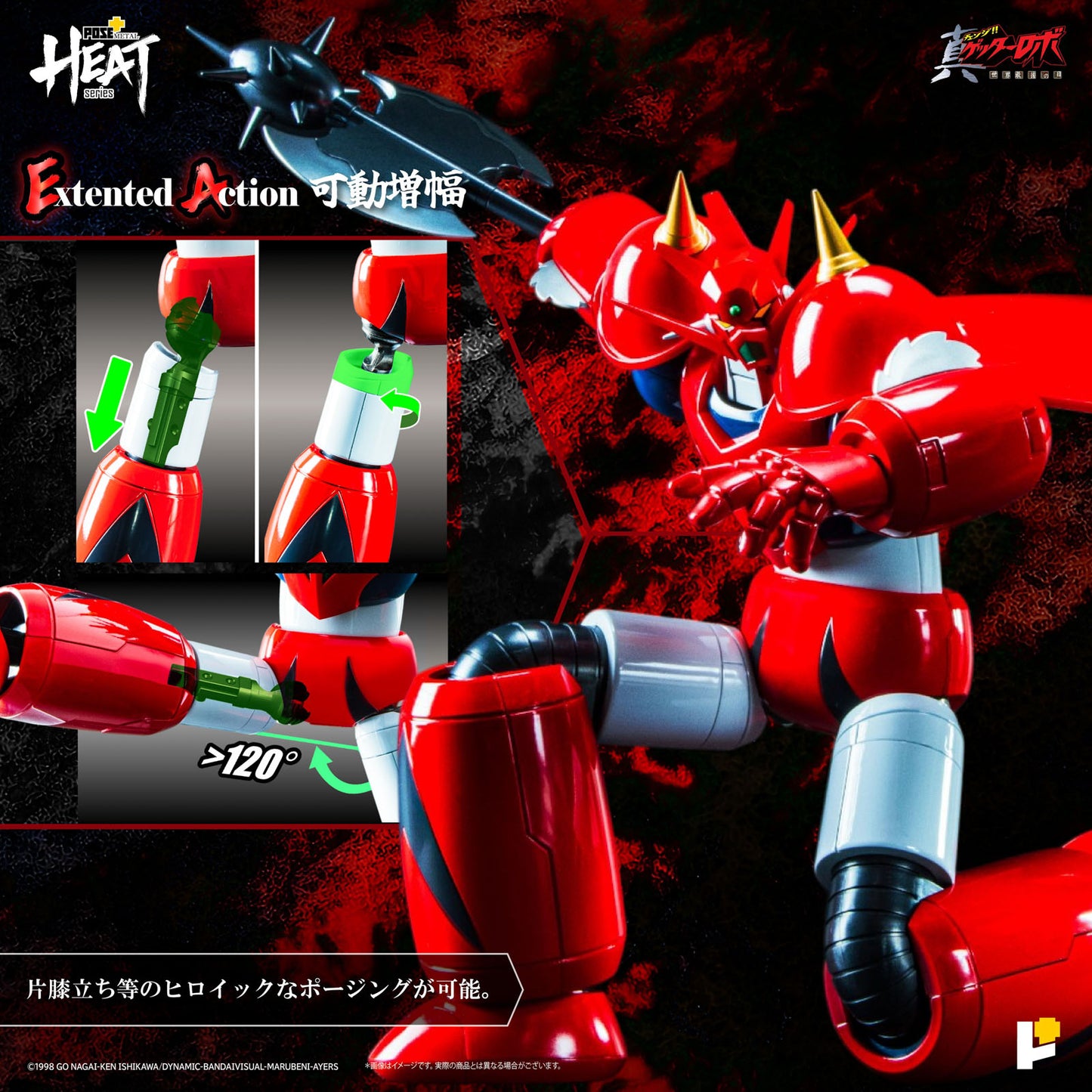 Getter Robo Getter Dragon 8.7in Anime Action Figure Pose Metal Heat ArtStorm NIB