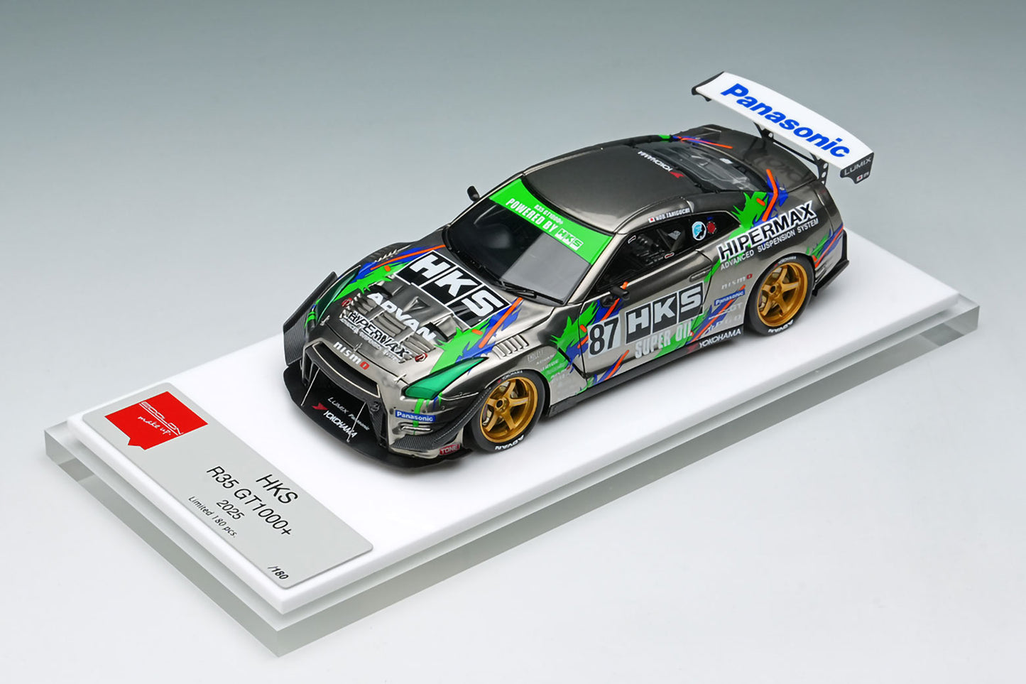 HKS Racing Performer GT1000+ '25 Black Chrome 1/43 Scale Resin Model Car Make Up