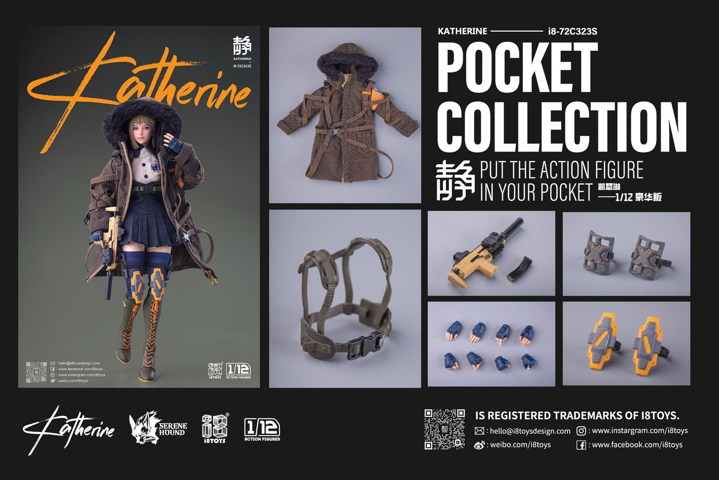 Katherine Deluxe Version 5.9in 1/12 Scale Action Figure Serene Hound i8Toys NIB