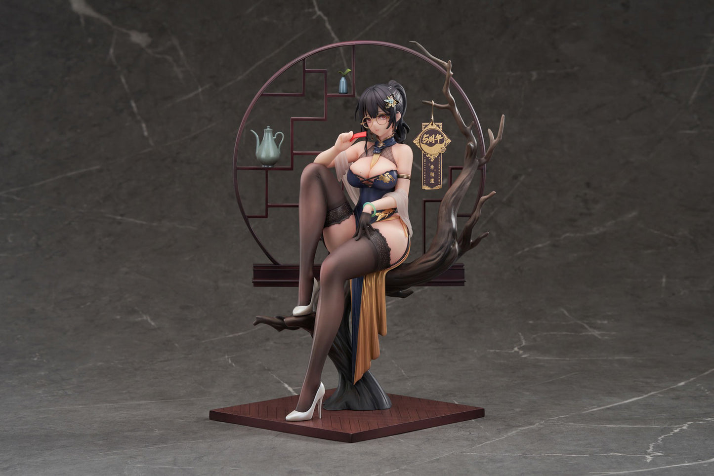 Xiami Chinese Dress Black Ver. w/ Bonus 10.2in 1/7 Figure PVC Statue Apex NIB