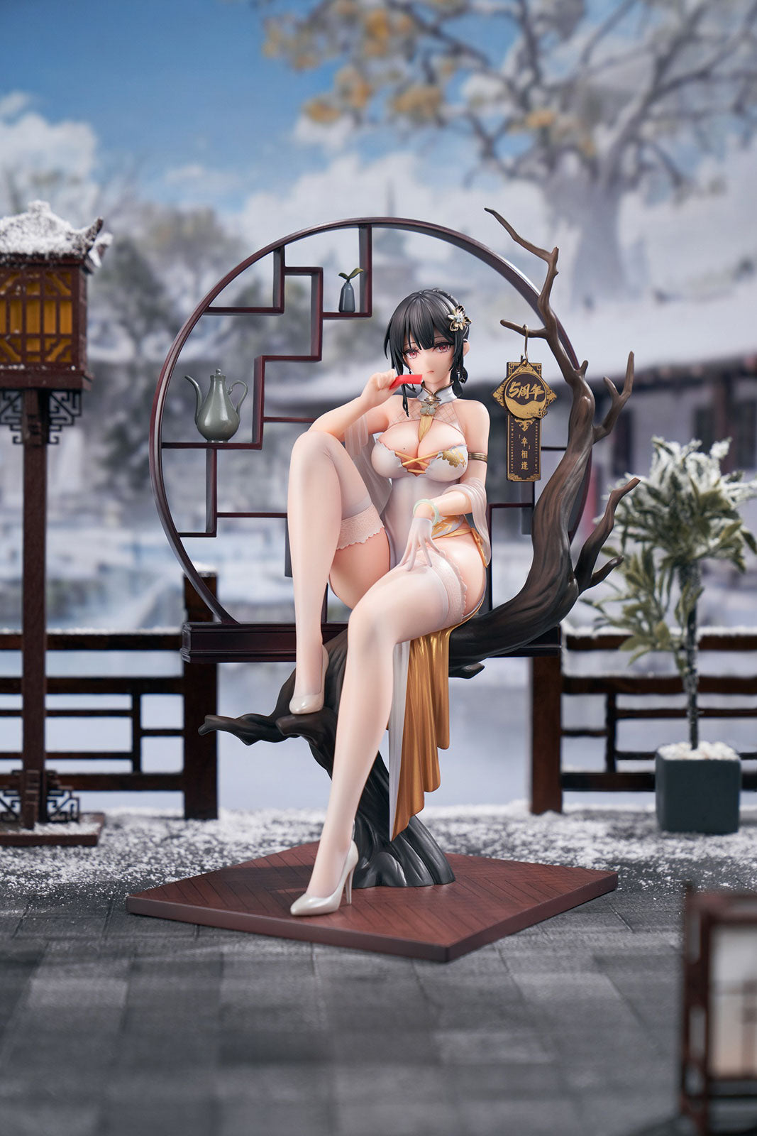 Xiami Chinese Dress Set of Black and White 10in 1/7 Figure PVC Statue Apex NIB