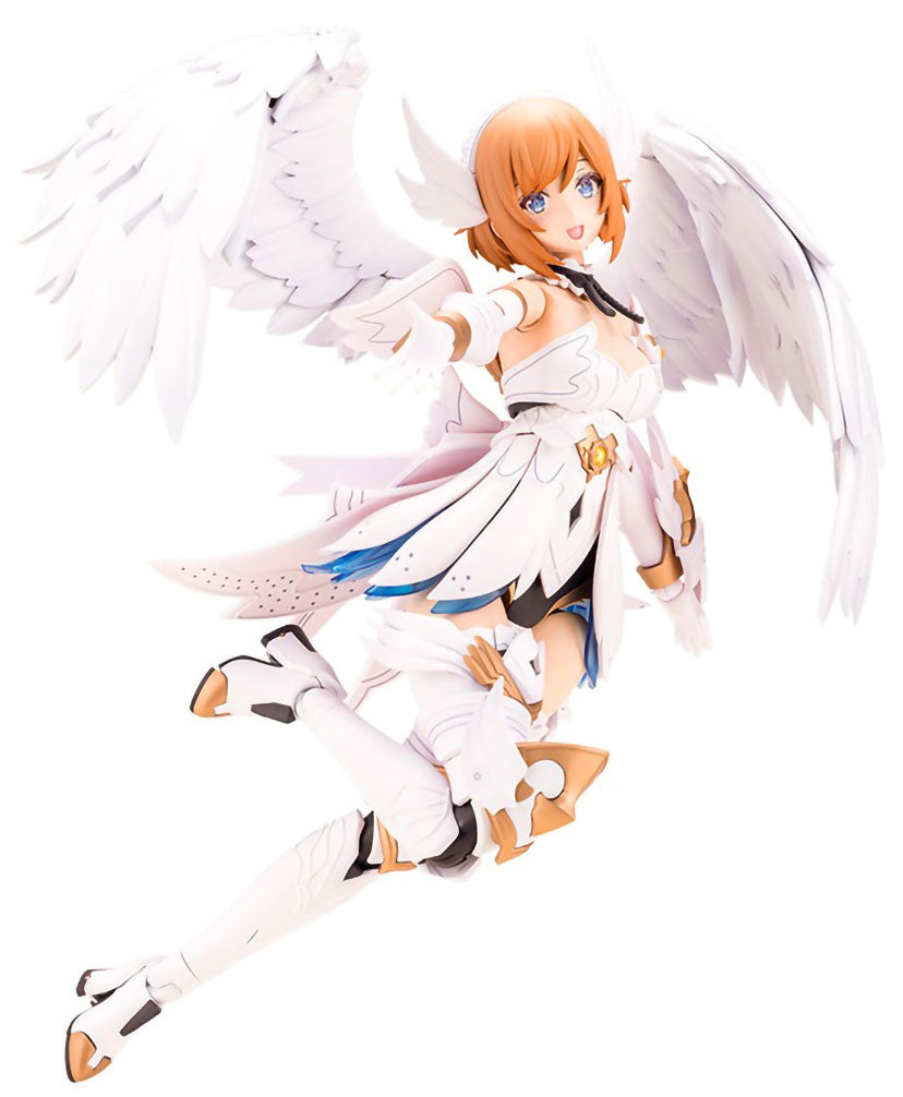 Anime character figurine with white wings on a white background