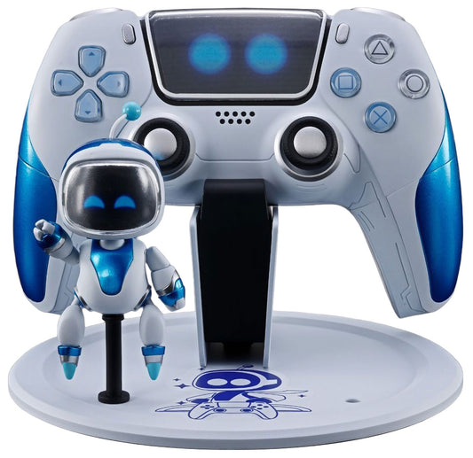 Gaming controller with robot figure on a stand