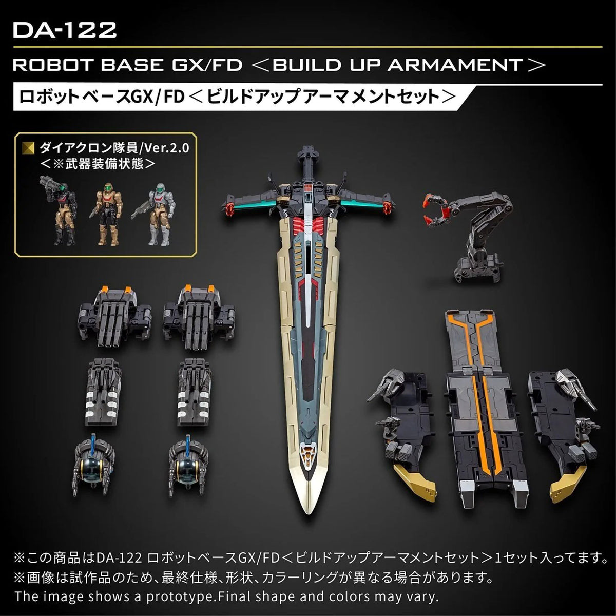 Diaclone DA-122 Robot Base GX/FD Build-up Armament Set Action Figure Tomy NIB