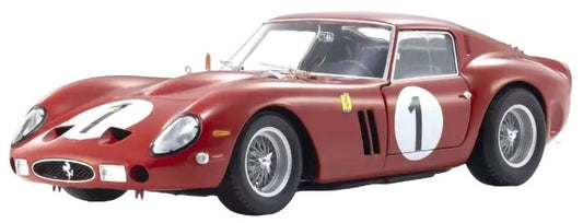 A red Ferrari 250 GTO race car model with white racing numbers 1, shown on a plain white background.