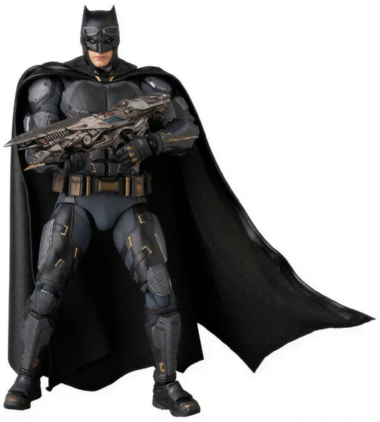 Batman action figure holding a weapon on a white background