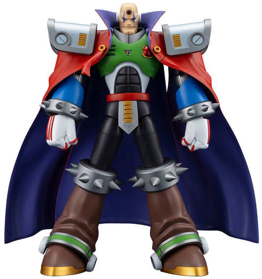 Plastic Model Kit with a colorful costume and cape on a white background