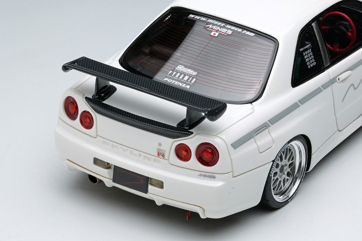 Mine's Skyline GT-R BNR34 V-spec N1 BBS Time Attack 1/43 Make Up Resin Model Car