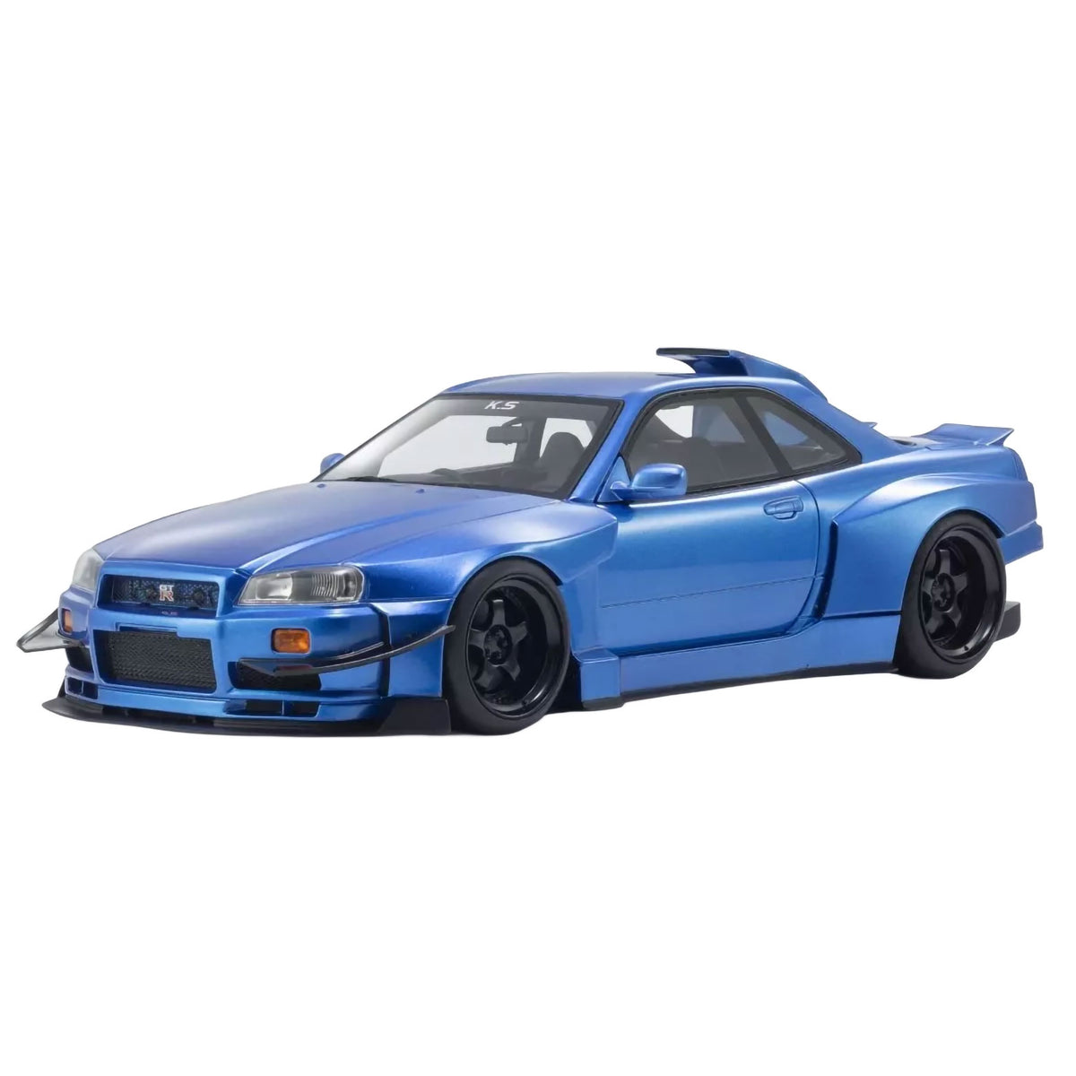 Nissan Skyline GT-R R34 Khyzyl Saleem Blue 1/18 Resin Model Car Samurai Kyosho