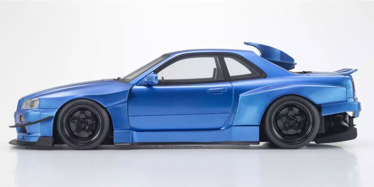 Nissan Skyline GT-R R34 Khyzyl Saleem Blue 1/18 Resin Model Car Samurai Kyosho
