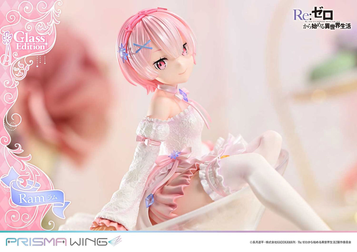 Re Zero Ram Glass Edition 1/7 Scale Anime PVC Figure Figurine Prisma Wing NIB