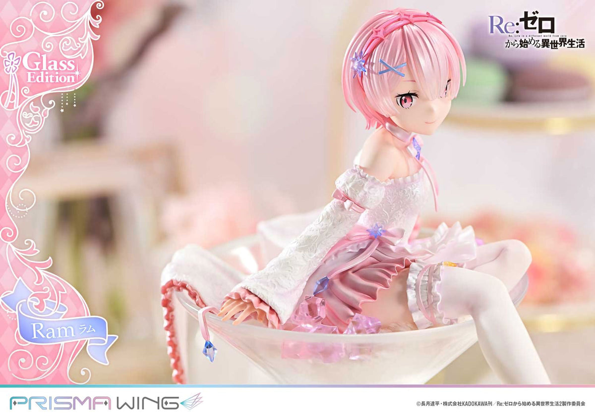 Re Zero Ram Glass Edition 1/7 Scale Anime PVC Figure Figurine Prisma Wing NIB