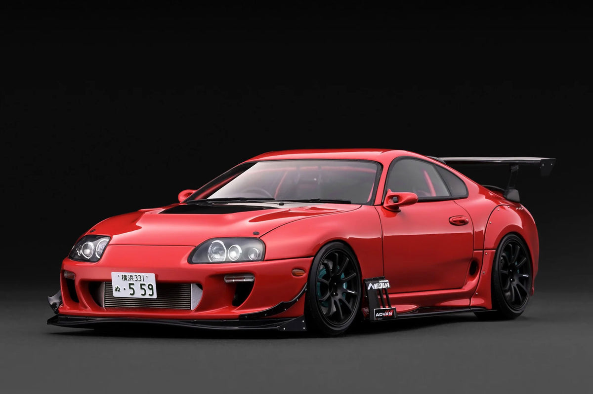 Toyota Supra RZ JZA80 ORIDO-STREET Ver. Rot 1/18 Modellauto aus Resin Ignition